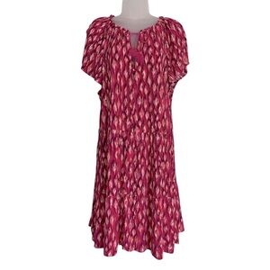 Loft Elegant Pink Patterned Dress Size XXL